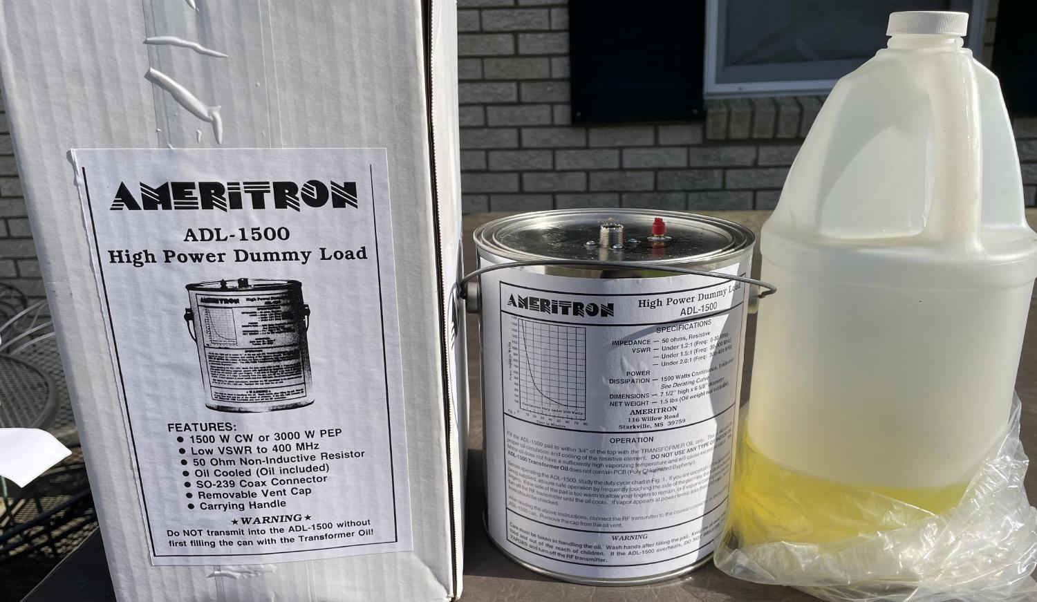 AMERITON ADL-1500 DUMMY LOAD W/OIL